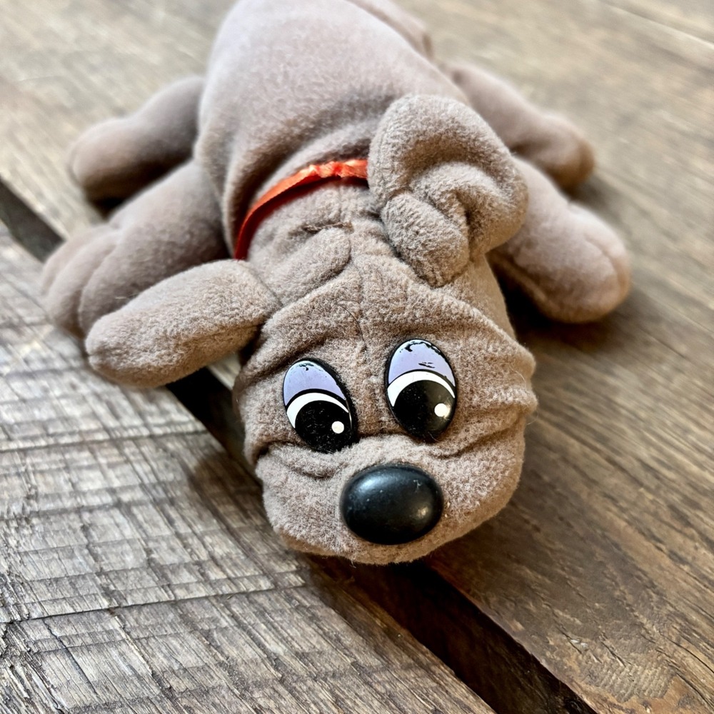 Vintage‎ Pound Puppy Brown Rumple Skin Tonka Plush 1986 Red Collar - Picture 5 of 7